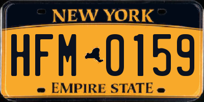 NY license plate HFM0159