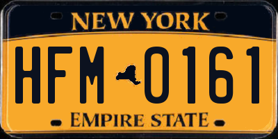 NY license plate HFM0161
