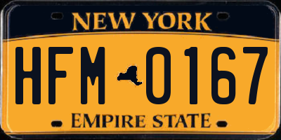 NY license plate HFM0167
