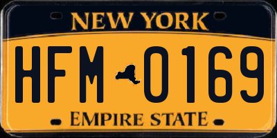 NY license plate HFM0169