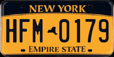 NY license plate HFM0179