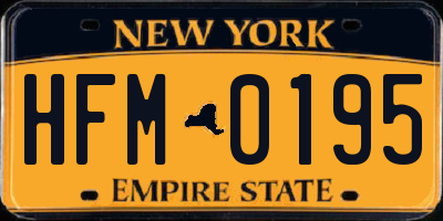 NY license plate HFM0195