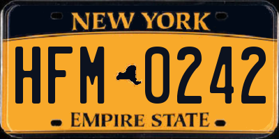 NY license plate HFM0242