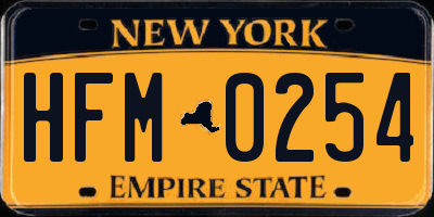 NY license plate HFM0254