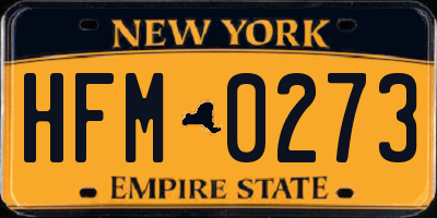 NY license plate HFM0273
