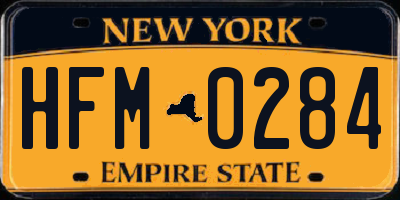 NY license plate HFM0284