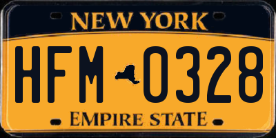 NY license plate HFM0328