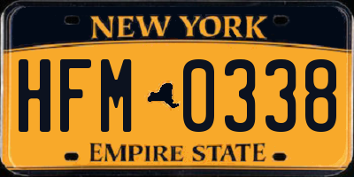 NY license plate HFM0338