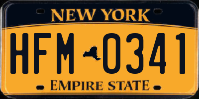 NY license plate HFM0341
