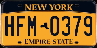 NY license plate HFM0379