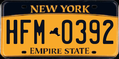 NY license plate HFM0392