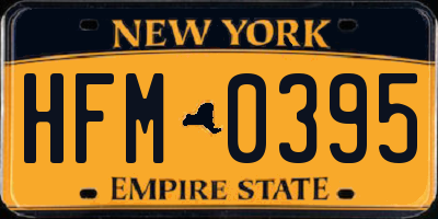 NY license plate HFM0395