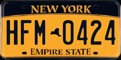 NY license plate HFM0424