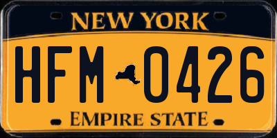 NY license plate HFM0426