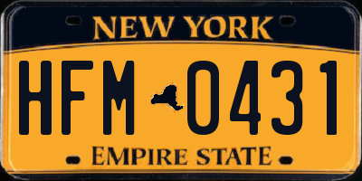 NY license plate HFM0431