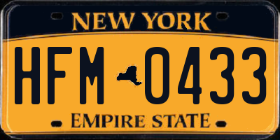 NY license plate HFM0433