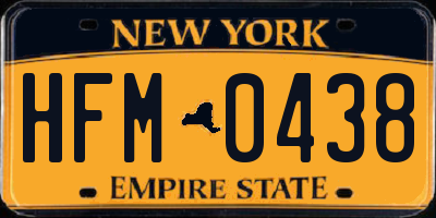 NY license plate HFM0438