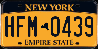 NY license plate HFM0439