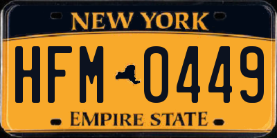 NY license plate HFM0449