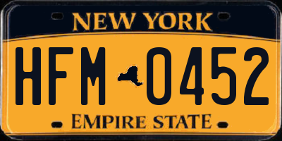 NY license plate HFM0452