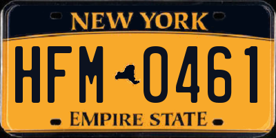 NY license plate HFM0461
