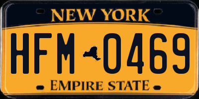 NY license plate HFM0469