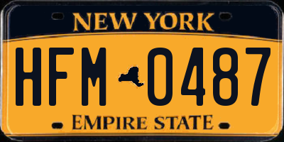 NY license plate HFM0487