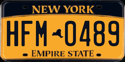 NY license plate HFM0489