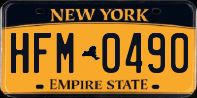 NY license plate HFM0490
