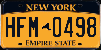 NY license plate HFM0498