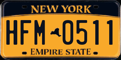 NY license plate HFM0511