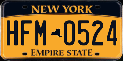 NY license plate HFM0524
