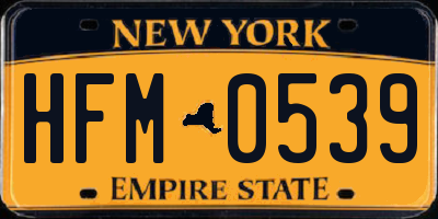 NY license plate HFM0539