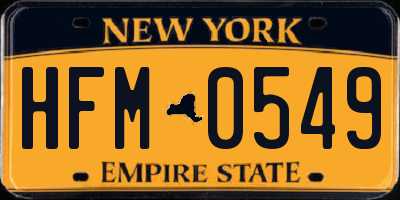 NY license plate HFM0549