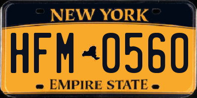NY license plate HFM0560