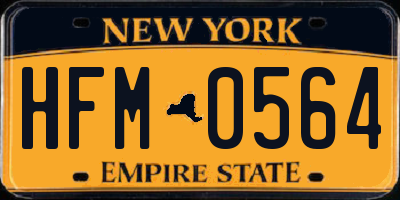 NY license plate HFM0564