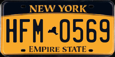 NY license plate HFM0569