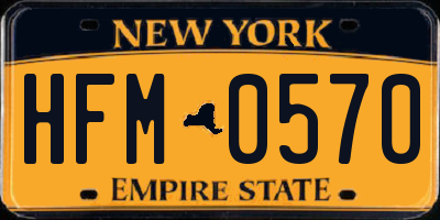 NY license plate HFM0570