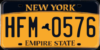 NY license plate HFM0576