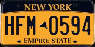 NY license plate HFM0594