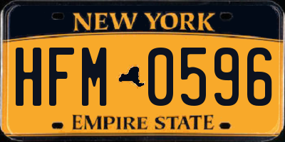 NY license plate HFM0596