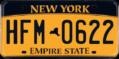 NY license plate HFM0622