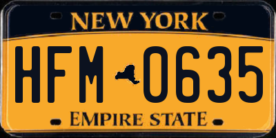 NY license plate HFM0635