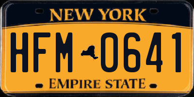 NY license plate HFM0641