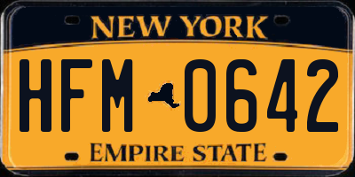 NY license plate HFM0642