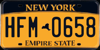 NY license plate HFM0658