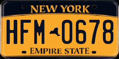 NY license plate HFM0678