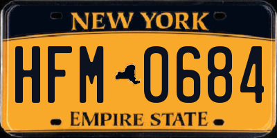 NY license plate HFM0684