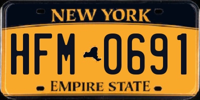 NY license plate HFM0691