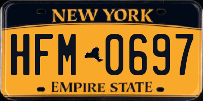 NY license plate HFM0697